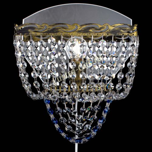 Бра Квадрат №2 под бронзу Синяя в Симферополе Гусь Хрустальный