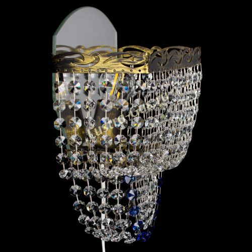 Бра Квадрат №2 под бронзу Синяя в Симферополе Гусь Хрустальный