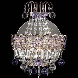 Бра из хрусталя Ника шар фиолетовая