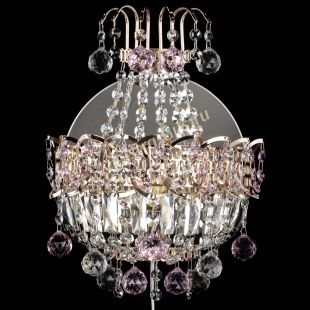 Бра из хрусталя Ника шар розовая