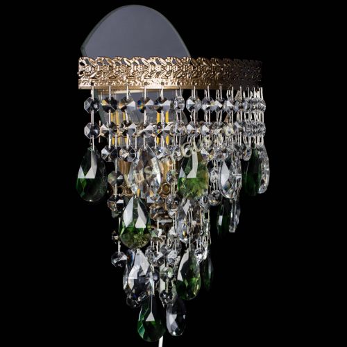 Бра Токката пирамида журавлик под бронзу зеленая в Симферополе Гусь Хрустальный