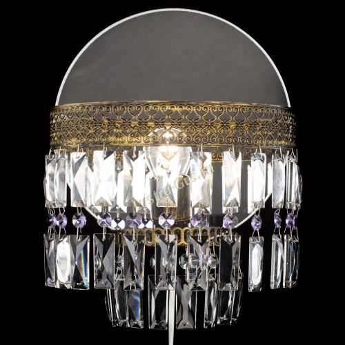 Бра Венеция Пластинка под бронзу Фиолетовая в Симферополе Гусь Хрустальный