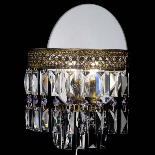 Бра Венеция Пластинка под бронзу Фиолетовая в Симферополе Гусь Хрустальный