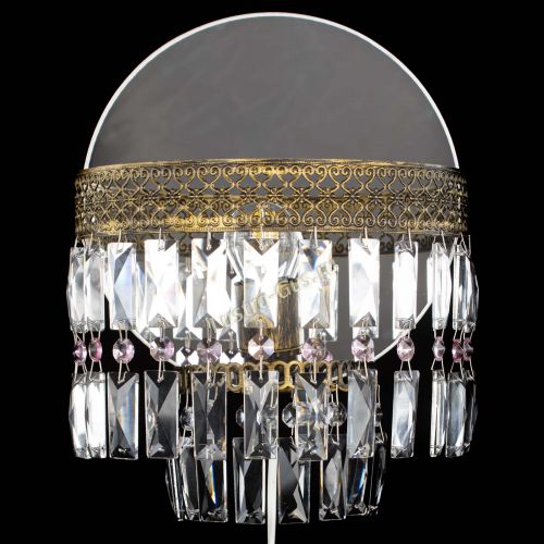 Бра Венеция Пластинка под бронзу Розовая в Симферополе Гусь Хрустальный