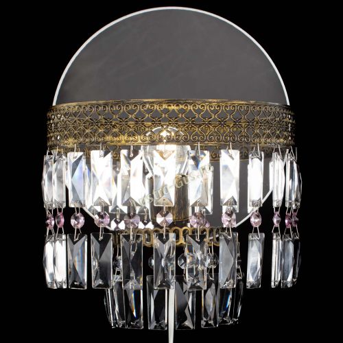 Бра Венеция Пластинка под бронзу Розовая в Симферополе Гусь Хрустальный