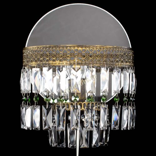 Бра Венеция Пластинка под бронзу Зеленая в Симферополе Гусь Хрустальный