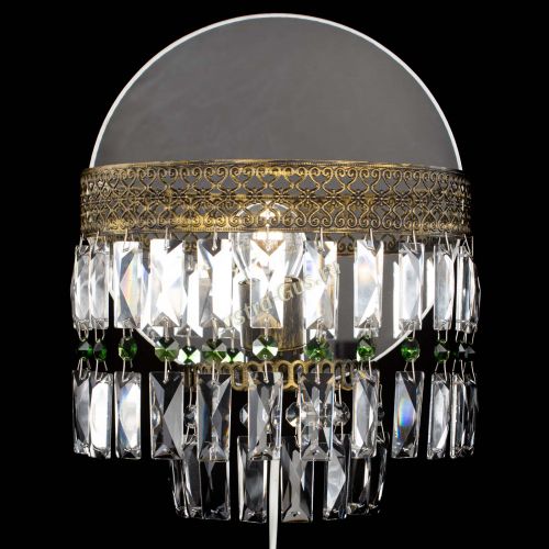 Бра Венеция Пластинка под бронзу Зеленая в Симферополе Гусь Хрустальный