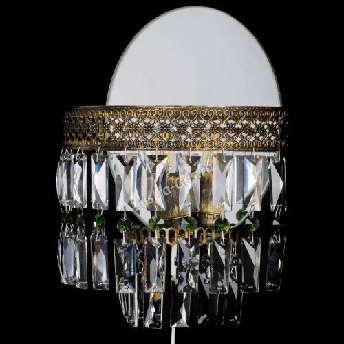 Бра Венеция Пластинка под бронзу Зеленая в Симферополе Гусь Хрустальный