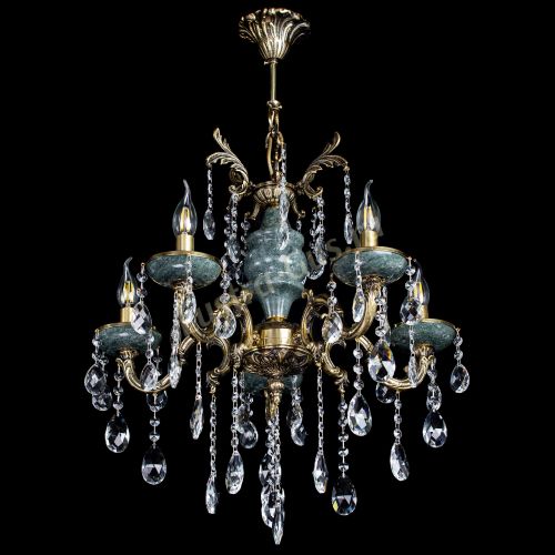 Люстра бронзовая Алфея №5 "Малахит" баден в Симферополе Гусь Хрустальный