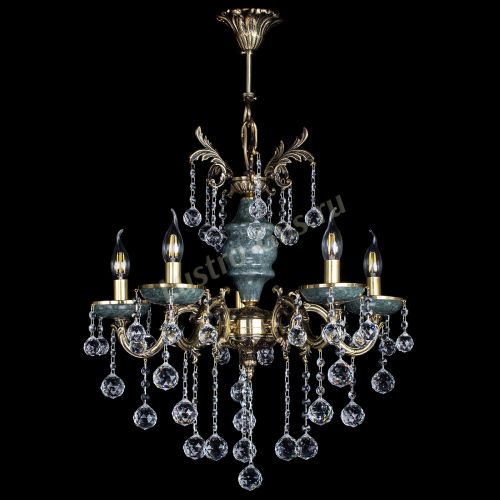 Люстра бронзовая Алфея №5 "Малахит" шар в Симферополе Гусь Хрустальный