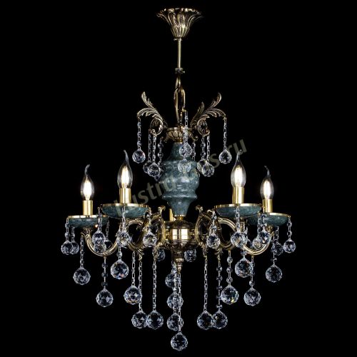 Люстра бронзовая Алфея №5 "Малахит" шар в Симферополе Гусь Хрустальный