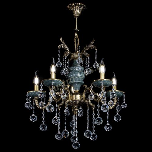 Люстра бронзовая Алфея №5 "Малахит" шар в Симферополе Гусь Хрустальный