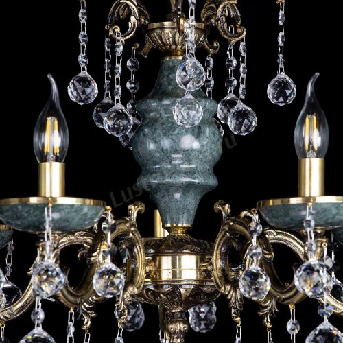 Люстра бронзовая Алфея №5 "Малахит" шар в Симферополе Гусь Хрустальный