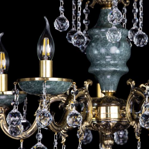 Люстра бронзовая Алфея №5 "Малахит" шар в Симферополе Гусь Хрустальный