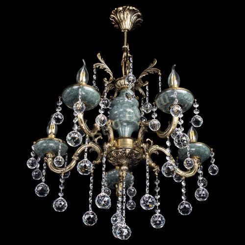 Люстра бронзовая Алфея №5 "Малахит" шар в Симферополе Гусь Хрустальный