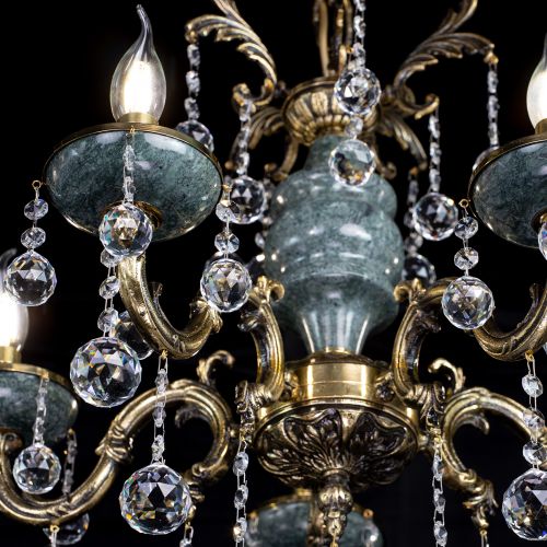 Люстра бронзовая Алфея №5 "Малахит" шар в Симферополе Гусь Хрустальный