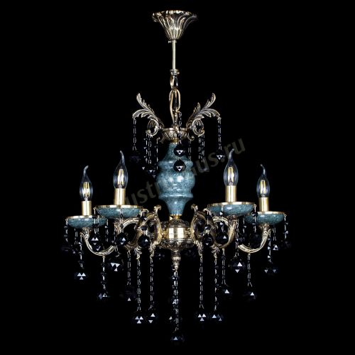 Люстра бронзовая Алфея №5 "Малахит" шар черная в Симферополе Гусь Хрустальный