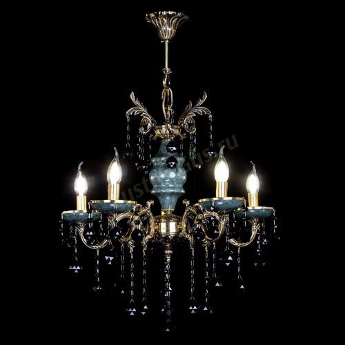 Люстра бронзовая Алфея №5 "Малахит" шар черная в Симферополе Гусь Хрустальный