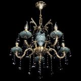 Люстра бронзовая Алфея №5 "Малахит" шар черная в Симферополе
