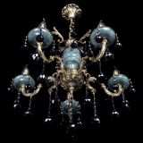 Люстра бронзовая Алфея №5 "Малахит" шар черная в Симферополе