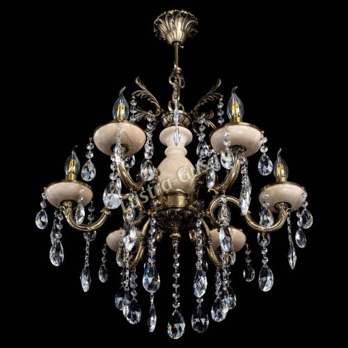 Люстра бронзовая Алфея №6 с камнем шар в Симферополе Гусь Хрустальный