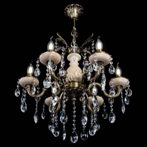 Люстра бронзовая Алфея №6 с камнем шар в Симферополе Гусь Хрустальный