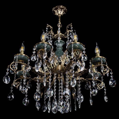 Люстра бронзовая Алфея Малахит №8 баден в Симферополе Гусь Хрустальный