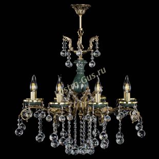 Бронзовая люстра Алфея Малахит №8 шар