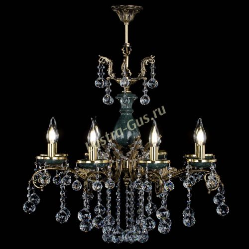 Люстра бронзовая Алфея Малахит №8 шар в Симферополе Гусь Хрустальный