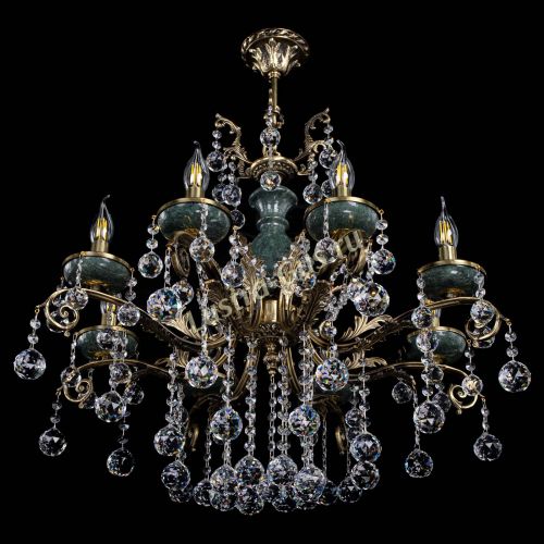 Люстра бронзовая Алфея Малахит №8 шар в Симферополе Гусь Хрустальный