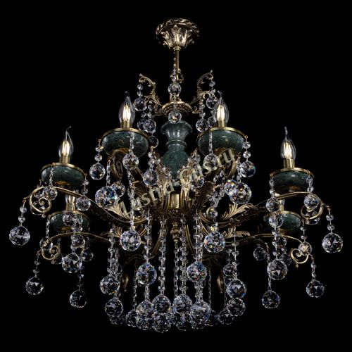 Люстра бронзовая Алфея Малахит №8 шар в Симферополе Гусь Хрустальный