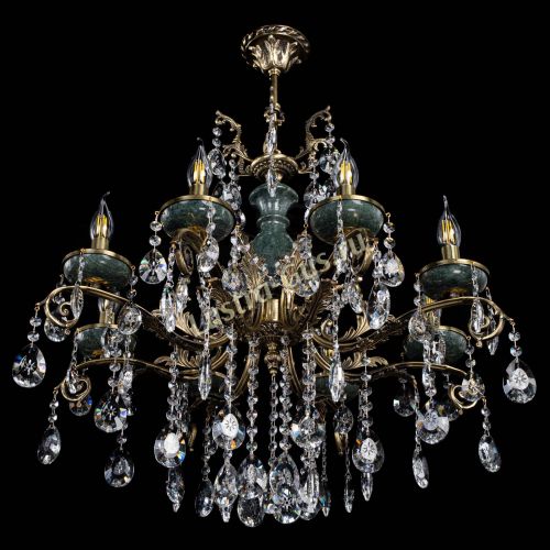 Люстра бронзовая Алфея Малахит №8 звездочка в Симферополе Гусь Хрустальный