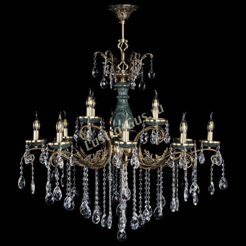 Люстра бронзовая Алфея Малахит №12 баден в Симферополе Гусь Хрустальный