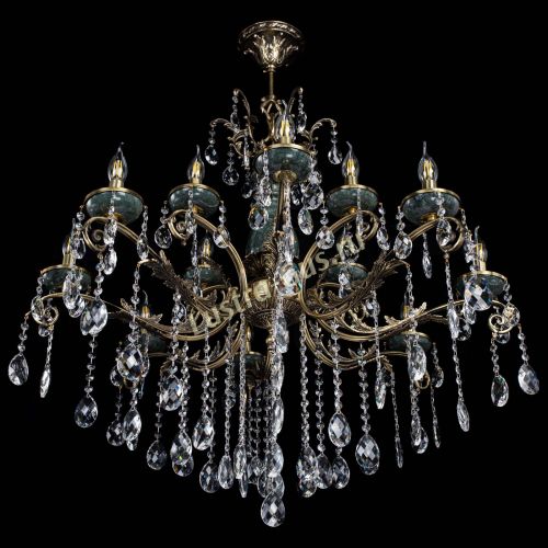 Люстра бронзовая Алфея Малахит №12 баден в Симферополе Гусь Хрустальный