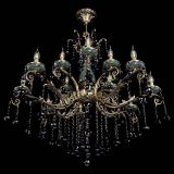 Люстра бронзовая Алфея Малахит №12 шар черная в Симферополе