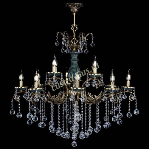 Люстра бронзовая Алфея Малахит №12 шар в Симферополе Гусь Хрустальный