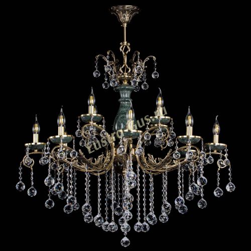 Люстра бронзовая Алфея Малахит №12 шар в Симферополе Гусь Хрустальный