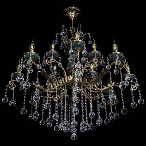 Люстра бронзовая Алфея Малахит №12 шар в Симферополе Гусь Хрустальный