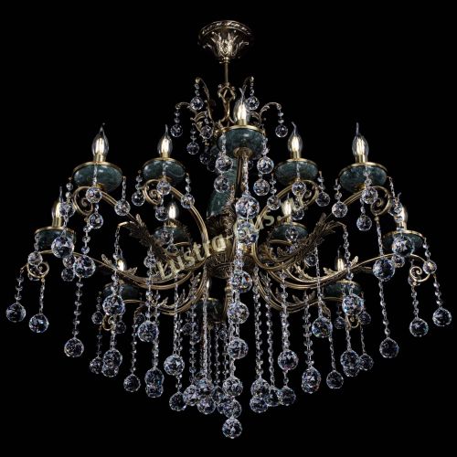 Люстра бронзовая Алфея Малахит №12 шар в Симферополе Гусь Хрустальный