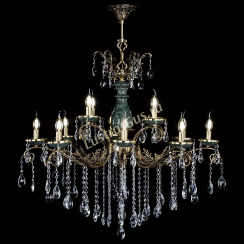 Люстра бронзовая Алфея Малахит №12 журавлик в Симферополе Гусь Хрустальный