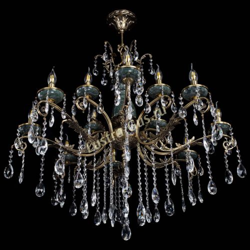 Люстра бронзовая Алфея Малахит №12 журавлик в Симферополе Гусь Хрустальный