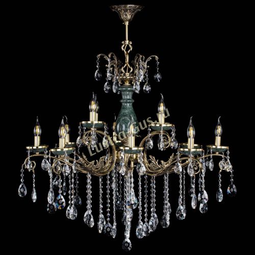 Люстра бронзовая Алфея Малахит №12 звездочка в Симферополе Гусь Хрустальный