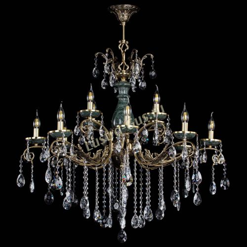 Люстра бронзовая Алфея Малахит №12 звездочка в Симферополе Гусь Хрустальный