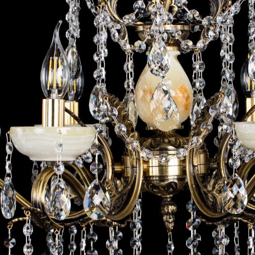 Люстра бронзовая Алфея Оникс №6 баден в Симферополе Гусь Хрустальный