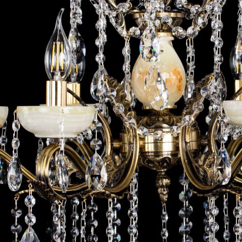 Люстра бронзовая Алфея Оникс №6 шар в Симферополе Гусь Хрустальный