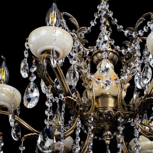 Люстра бронзовая Алфея Оникс №6 шар в Симферополе Гусь Хрустальный