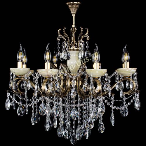 Люстра бронзовая Алфея Оникс №8 баден в Симферополе Гусь Хрустальный