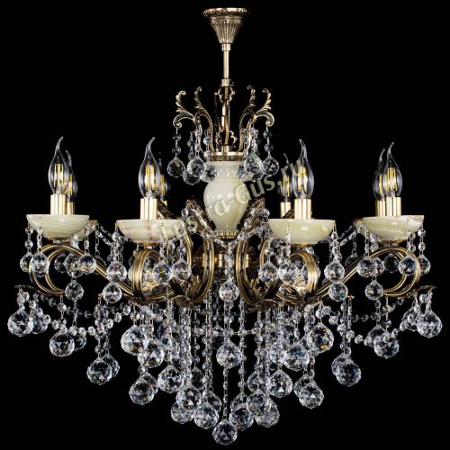 Люстра бронзовая Алфея Оникс №8 шары в Симферополе Гусь Хрустальный