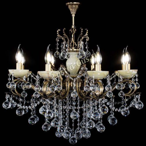 Люстра бронзовая Алфея Оникс №8 шары в Симферополе Гусь Хрустальный