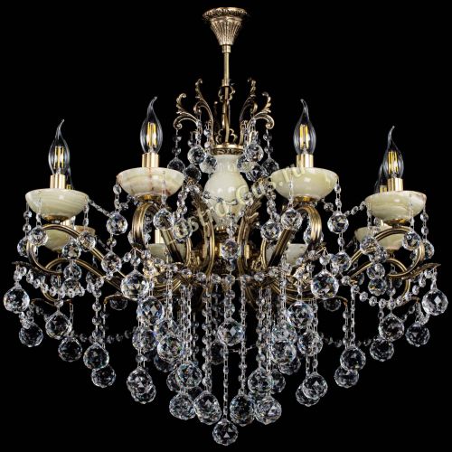 Люстра бронзовая Алфея Оникс №8 шары в Симферополе Гусь Хрустальный